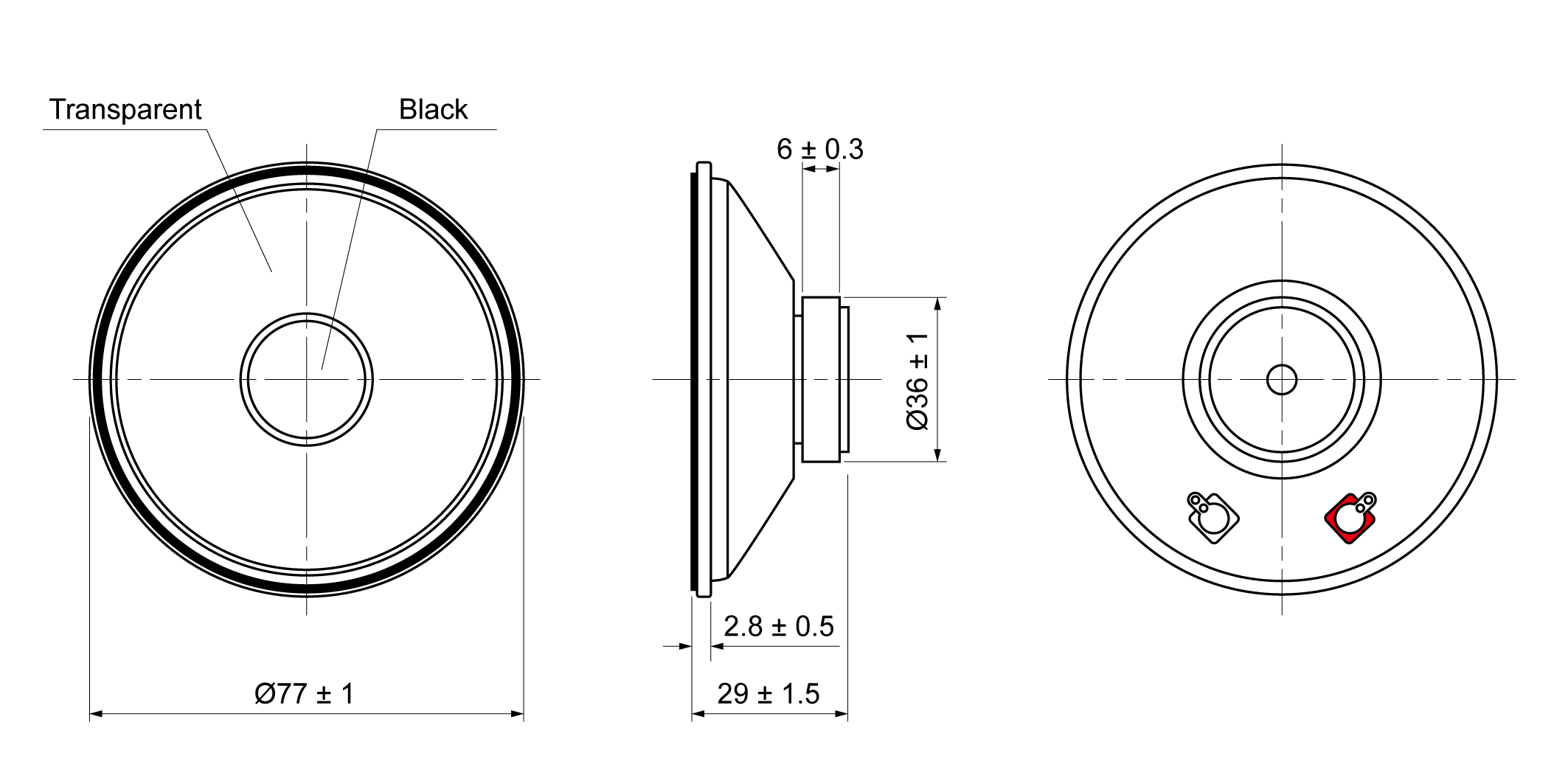 OSS07-77-29A3.0W3 Mechanical Drawing